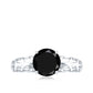 Natural 2.6 Carat Black Spinel Solitaire Engagement Ring for Women
