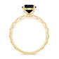 Natural 2.6 Carat Black Spinel Solitaire Engagement Ring for Women