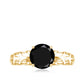 Natural 2.6 Carat Black Spinel Solitaire Engagement Ring for Women