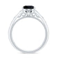 Vintage Style Black Spinel Diamond Engagement Ring with Celtic Knot