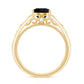 Vintage Style Black Spinel Diamond Engagement Ring with Celtic Knot
