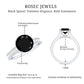 Natural Black Spinel Solitaire Engagement Ring with Diamond Side Stones