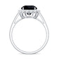 Natural 2.6 Carat Black Spinel Engagement Ring with Diamond Halo