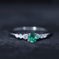 Round Lab Grown Emerald Diamond Promise Ring with Certificate