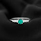 Round Lab Grown Emerald Diamond Promise Ring with Certificate