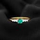 Round Lab Grown Emerald Diamond Promise Ring with Certificate