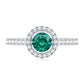 Certified Lab Grown Emerald Diamond Halo Engagement Ring