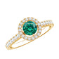 Certified Lab Grown Emerald Diamond Halo Engagement Ring