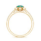Certified Lab Grown Emerald Diamond Halo Engagement Ring