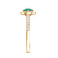 Certified Lab Grown Emerald Diamond Halo Engagement Ring