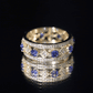 Lab Created Blue Sapphire and Diamond Full Eternity Band Ring