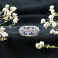Lab Created Blue Sapphire and Diamond Full Eternity Band Ring