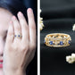 Lab Created Blue Sapphire and Diamond Full Eternity Band Ring