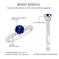 Certified Lab Created Blue Sapphire Minimal Engagement Ring with Diamond Side Stones