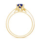 Certified Lab Created Blue Sapphire Minimal Engagement Ring with Diamond Side Stones