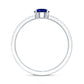 0.6 Carat Lab Created Blue Sapphire Promise Ring with Diamond Side Stones