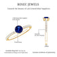 0.6 Carat Lab Created Blue Sapphire Promise Ring with Diamond Side Stones