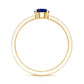 0.6 Carat Lab Created Blue Sapphire Promise Ring with Diamond Side Stones