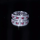 Lab Grown Ruby Vintage Wedding Band Ring With Moissanite