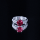 Vintage Style Created Ruby Celtic Knot Band Ring with Surprise Diamond