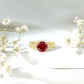 Vintage Style Created Ruby Celtic Knot Band Ring with Surprise Diamond