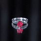 Anillo de compromiso solitario de rubí de 2,3 quilates creado en laboratorio con diseño de filigrana