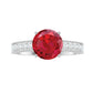 Created Ruby Solitaire Engagement Ring with Diamond