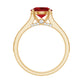 Created Ruby Solitaire Engagement Ring with Diamond