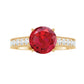 Created Ruby Solitaire Engagement Ring with Diamond