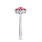 Certified Round Cut Lab Created Ruby Cluster Flower Ring