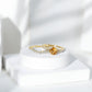 Anillo de compromiso de citrino real certificado con banda de boda de moissanita