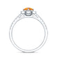Minimalist Citrine Diamond Engagement Ring with Halo