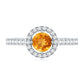 Minimalist Citrine Diamond Engagement Ring with Halo