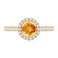Minimalist Citrine Diamond Engagement Ring with Halo