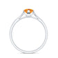 Certified Real Citrine Promise Ring with Diamond