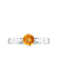 Certified Real Citrine Promise Ring with Diamond