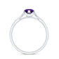 0.4 Carat Solitaire Round Shape Amethyst Ring with Diamond