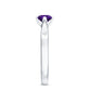 0.4 Carat Solitaire Round Shape Amethyst Ring with Diamond