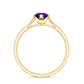 0.4 Carat Solitaire Round Shape Amethyst Ring with Diamond