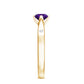 0.4 Carat Solitaire Round Shape Amethyst Ring with Diamond