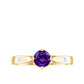 0.4 Carat Solitaire Round Shape Amethyst Ring with Diamond