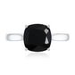 2 Carat Cushion Cut Black Spinel Solitaire Engagement Ring
