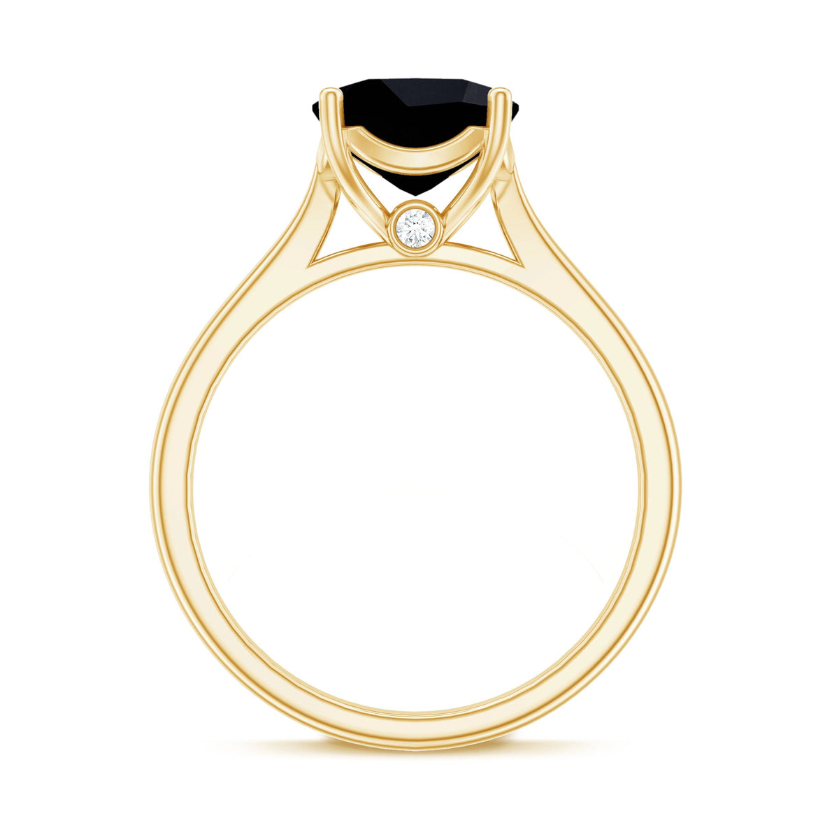 2 Carat Cushion Cut Black Onyx Solitaire Engagement Ring