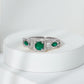 Anillo de compromiso de esmeralda y diamante de estilo vintage para mujer
