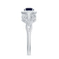 Vintage Looking Blue Sapphire with Diamond Halo Engagement Ring