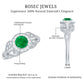 AAA Quality Emerald and Diamond Vintage Inspired Engagement Ring
