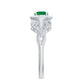 AAA Quality Emerald and Diamond Vintage Inspired Engagement Ring