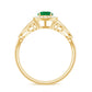 AAA Quality Emerald and Diamond Vintage Inspired Engagement Ring