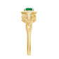 AAA Quality Emerald and Diamond Vintage Inspired Engagement Ring