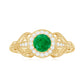 AAA Quality Emerald and Diamond Vintage Inspired Engagement Ring